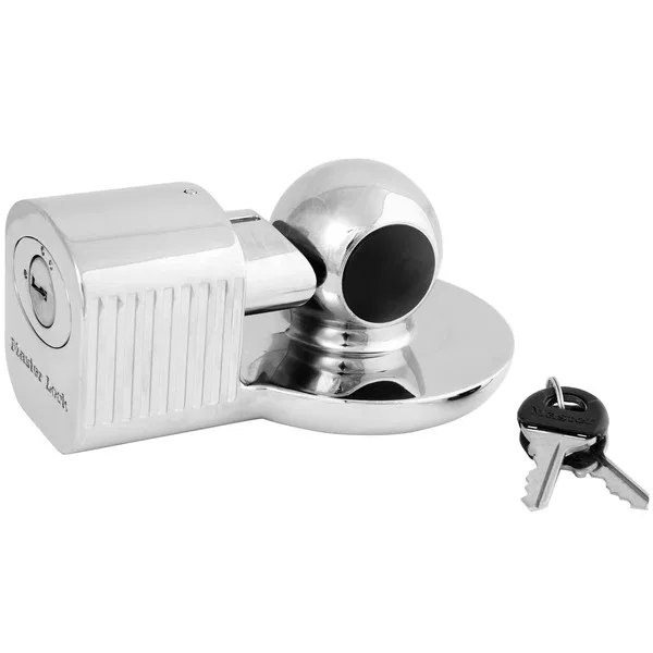 377KA – MASTERLOCK Trailer Hitch Lock, Trailer Coupler Lock Fits 1-7/8 Inch And 2 Inch Trailer Coupler Hitch Ball And...